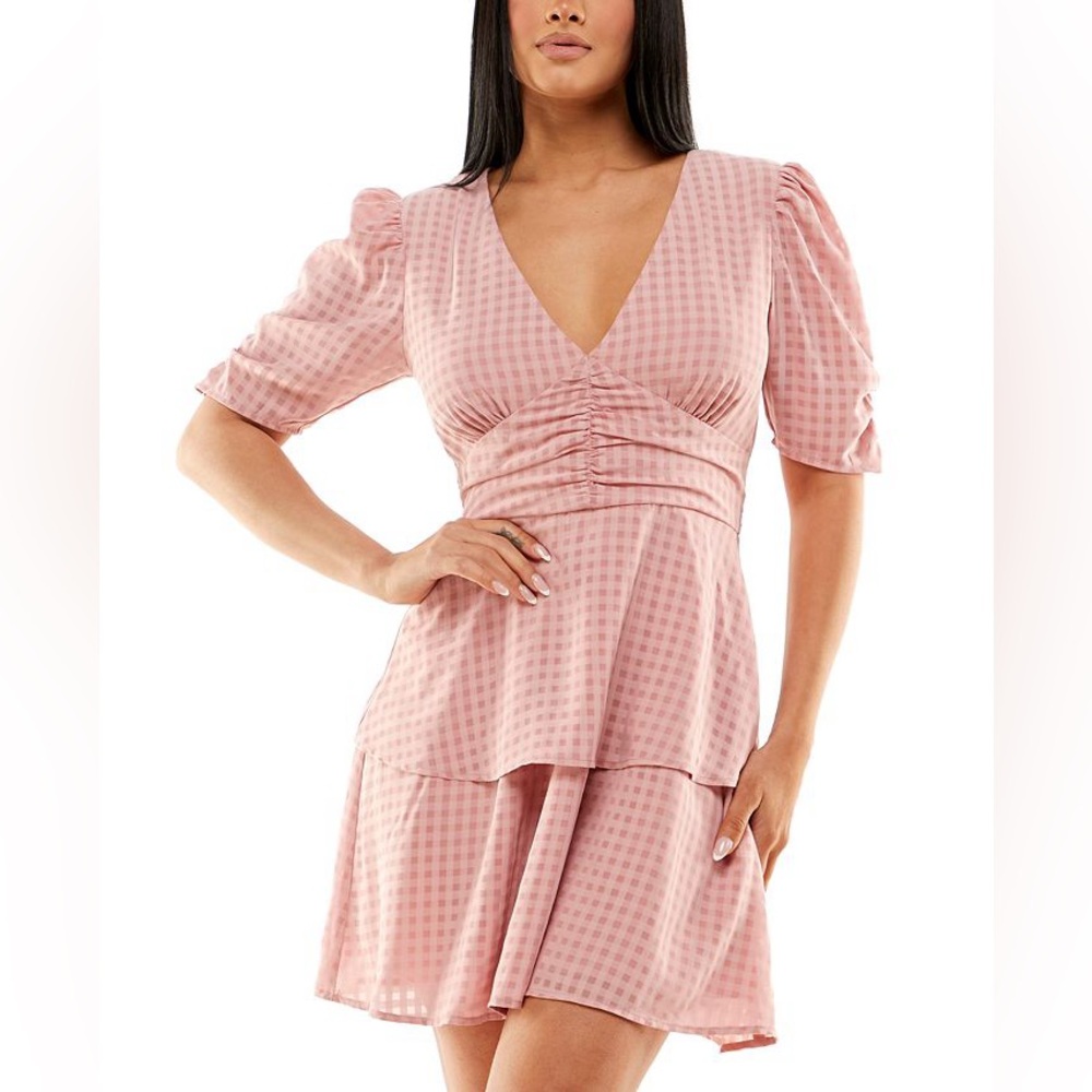 Speechless Pink Gingham Fit & Flare Dress - Size S